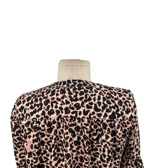 Parker Panther Animal Print Leopard Cheetah Long Sleeve Blouse Size XS - Picture 8 of 14